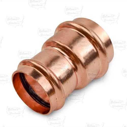 1-1/2" x 1-1/4" Press Copper Reducing Coupling, Imported