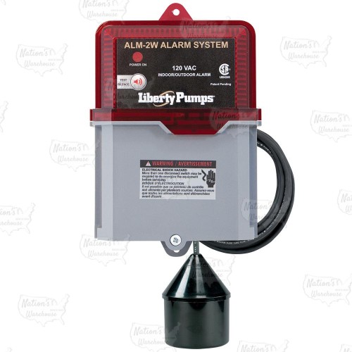 Liberty Pumps ALM-2W, Indoor/Outdoor High Liquid Level Alarm, 82 decibel horn, 20' cord