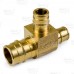 3/4" x 1/2" x 1/2" Expansion PEX Tee, LF Brass