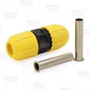 1/2" CTS Compression Coupling for Yellow PE Gas Pipe