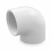 2" Barbed Insert x 2" Female NPT 90° PVC Elbow, Sch 40, Gray