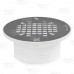 Low-Profile (Short) PVC Floor Drain w/ Round Stainless Steel Strainer, 2" Hub x 3" Inside Fit