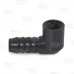 3/4" Barbed Insert x 1/2" Female NPT 90° PVC Reducing Elbow, Sch 40, Gray