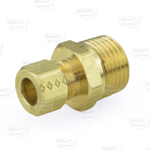 3/8" OD x 1/2" MIP Threaded Compression Adapter, Lead-Free