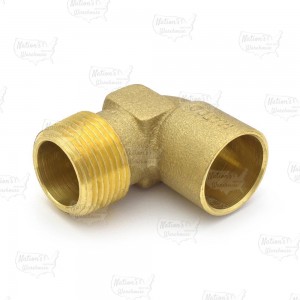 3/4” Sweat x 3/4” MPT Cast Brass Elbow, Lead-Free