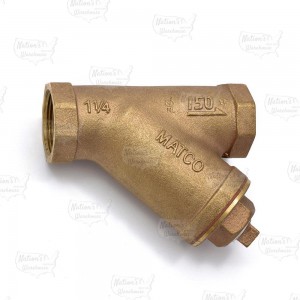1-1/4” FPT Cast Brass Y-Strainer w/ Plug, Lead Free