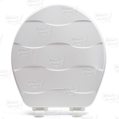 Bemis 33SLOW (White) Mayfair series Basket Weave Sculptured Wood Round Toilet Seat, Slow-Close