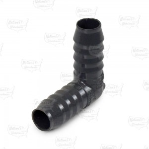 3/4" Barbed Insert 90° PVC Elbow, Sch 40, Gray