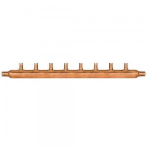 Sioux Chief 672X0899 8-Branch Type L Manifold, 3/4 in PEX x 1/2 in PEX x Open, Copper