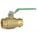 1" Press x 1" FPT Brass Ball Valve, Full Port, Lead-Free