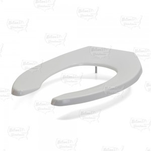 Bemis 2155SSCT White Comm. Plastic Elongated Toilet Seat-DuraGuard & Self-Sustaining Check Hinges, Heavy-Duty