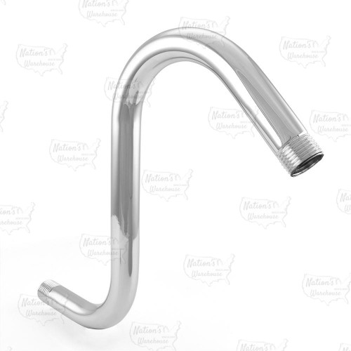 S-Type High 10" Rise Shower Arm, Chrome Plated
