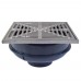 QuadDrain Square Floor Drain w/ Stainless Steel Strainer & Ring, PVC 2" Hub x 3" Inside Fit