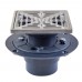 Square PVC Shower Tile/Pan Drain w/ Polished St. Steel Strainer, 2" Hub x 3" Inside Fit (less test plug)