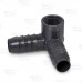 3/4" Barbed Insert x 1/2" Female NPT Side Outlet 90° PVC Elbow, Sch 40, Gray