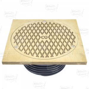 FinishLine Adjustable Cleanout Complete Assembly, Square, Nickel-Bronze, PVC 3" Hub x 4" Inside Fit