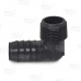 1" Barbed Insert x 1" Male NPT 90° PVC Elbow, Sch 40, Gray