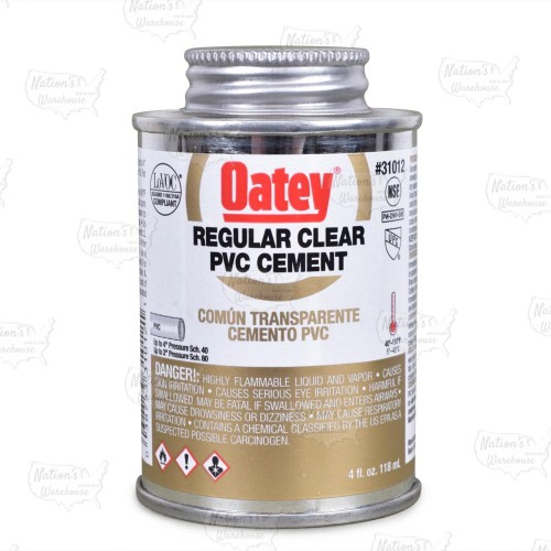 4 oz Regular-Body PVC Cement w/ Dauber, Clear