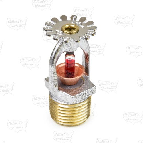 TY-B Pendent Fire Sprinkler Head, Standard Response K=5.6, Chrome Plated Brass, 155°F, 1/2" NPT