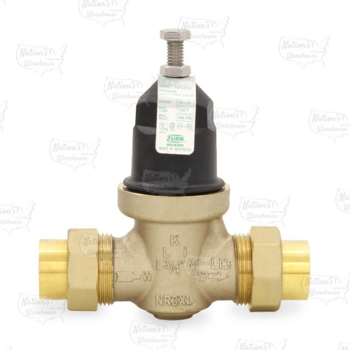 3/4" Pressure Reducing Valve w/ Double Union FNPT 15-75 psi (Lead-Free)