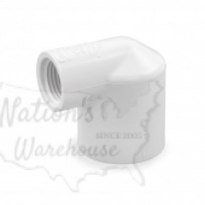 1" Barbed Insert x 1/2" Female NPT 90° PVC Reducing Elbow, Sch 40, Gray