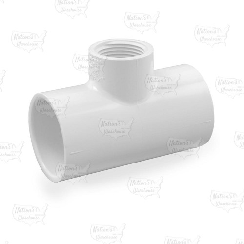 1-1/2" x 1-1/2" x 1" PVC (Sch. 40) Reducing Tee (Socket x Socket x FIPT)