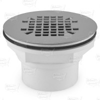 2" Hub PVC, Shower Module Drain (Slip-Fit or Solvent Weld) w/ Snap-in Strainer