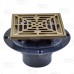 Square PVC Shower Tile/Pan Drain w/ Brushed Bronze Strainer, 2" Hub x 3" Inside Fit (less test plug)