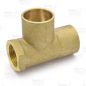 Matco Norca CRTF0504T05LF 1" C x 3/4" Female Thread x 1" C Cast Brass Adapter Tee, Lead Free