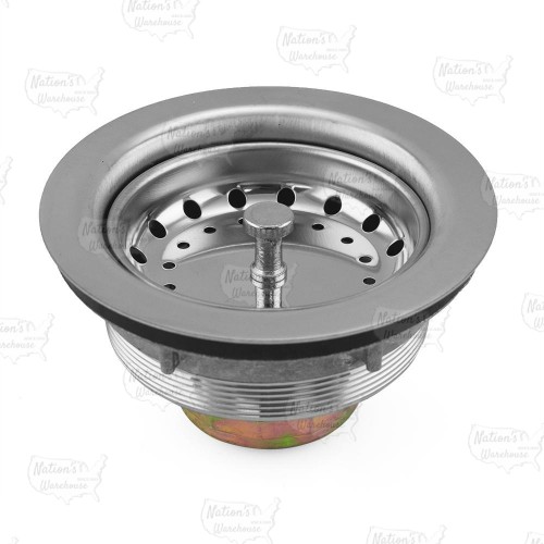 St. Steel Big Boy Kitchen Sink Drain Strainer w/ Spring Clip Basket