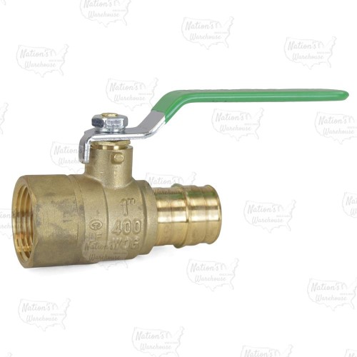 1" PEX Expansion x 1" FPT Brass Ball Valve, Lead-Free