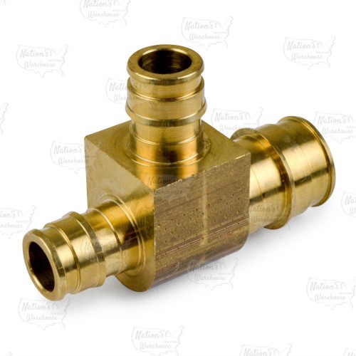 3/4" x 1/2" x 1/2" Expansion PEX Tee, LF Brass