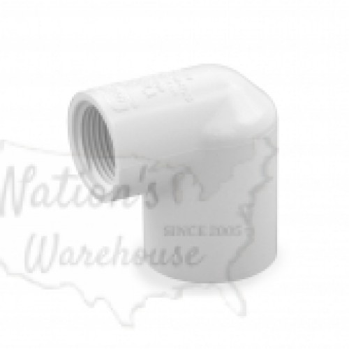 1" Barbed Insert x 3/4" Female NPT 90° PVC Reducing Elbow, Sch 40, Gray