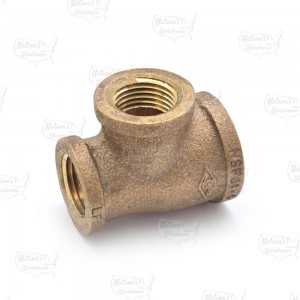 3/4" x 1/2" x 1/2" FPT Brass Tee, Lead-Free