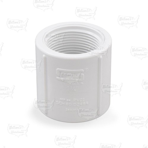 1-1/4" PVC (Sch. 40) FIP x FIP Coupling