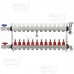 Rifeng SSM112 12-branch Radiant Heat Manifold, Stainless Steel, for PEX, 1/2" Adapters Incl.