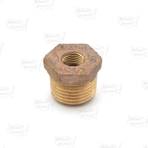 1/2" MPT x 1/8" FPT Brass Bushing, Lead-Free