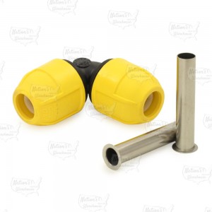 1/2" CTS 90° Compression Elbow for Yellow PE Gas Pipe