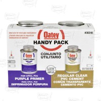 4 oz Oatey Handy Pack PVC Regular Clear Cement & Purple Primer Combo Kit