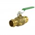 1" Press Brass Ball Valve w/ Waste Outlet, Full Port (Lead-Free)