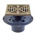 Square PVC Shower Tile/Pan Drain w/ Brushed Bronze Strainer, 2" Hub x 3" Inside Fit (less test plug)