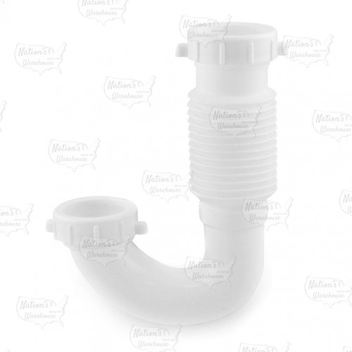 1-1/2" or 1-1/4" Flexible J-Bend, White Plastic