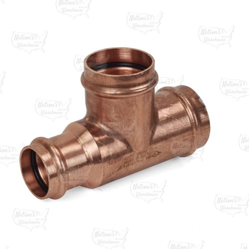 2" x 1-1/2" x 2" Press Copper Tee, Made in the USA