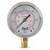 0-30 psi Liquid Filled Pressure Gauge, 2-1/2" Dial, 1/4" NPT