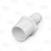 3/4" Barbed Insert x 1" Spigot (3/4" Socket) Nesting PVC Adapter, Sch 40, White