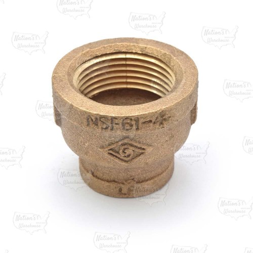 1" x 1/2" FPT Brass Coupling, Lead-Free