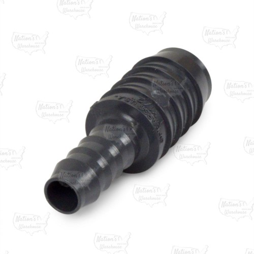 1" x 1/2" Barbed Insert PVC Reducing Coupling, Sch 40, Gray