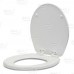 Bemis 33SLOW (White) Mayfair series Basket Weave Sculptured Wood Round Toilet Seat, Slow-Close